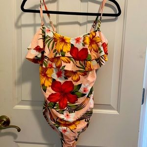 Kona Sol Floral One Piece Bathing Suit